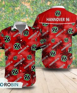 Hannover 96 Palm Tree Short Sleeve Shirt, Summer Hawaiian Shirt