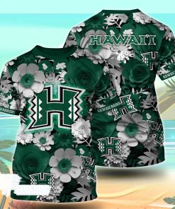 Hawaii Rainbow Warriors NCAA Floral Tshirt For Fans, Summer Football Shirts