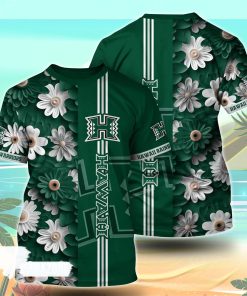 Hawaii Rainbow Warriors NCAA Florals Tshirt For Fans, Summer Football Shirts