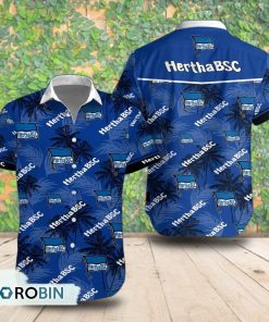 Hertha BSC Palm Tree Short Sleeve Shirt, Summer Hawaiian Shirt