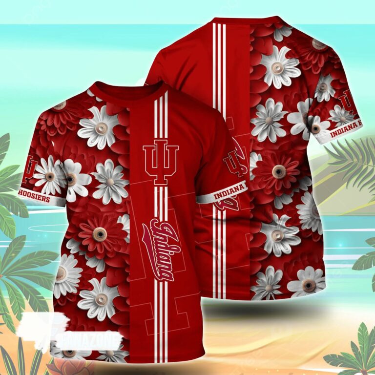 Indiana Hoosiers NCAA Florals Tshirt For Fans, Summer Football Shirts