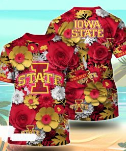 Iowa State Cyclones NCAA Floral Tshirt For Fans, Summer Football Shirts