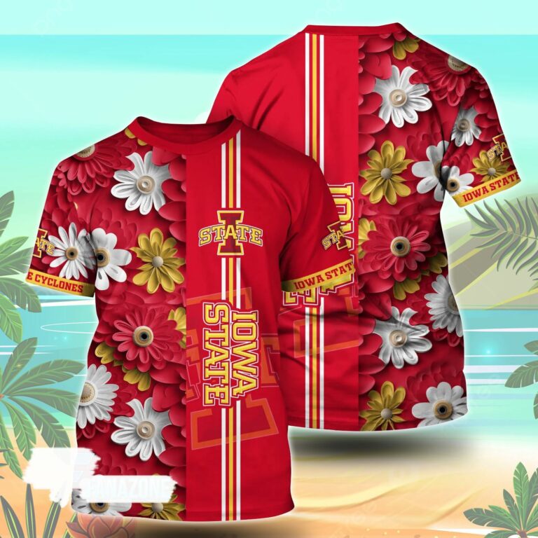 Iowa State Cyclones NCAA Florals Tshirt For Fans, Summer Football Shirts