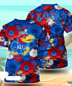 Kansas Jayhawks NCAA Floral Tshirt For Fans, Summer Football Shirts