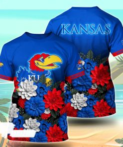 Kansas Jayhawks NCAA Flower Tshirt For Fans, Summer Football Shirts