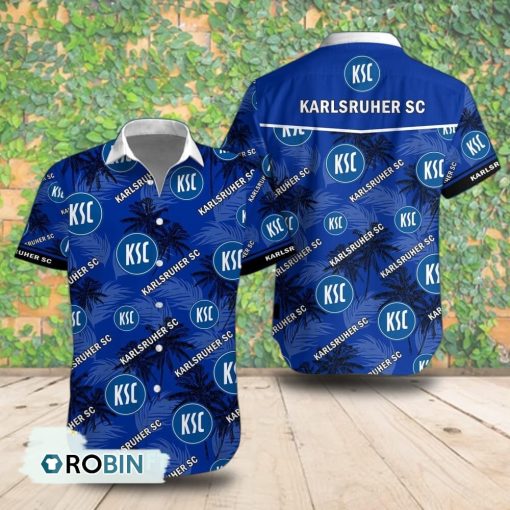 Karlsruher SC Palm Tree Short Sleeve Shirt, Summer Hawaiian Shirt