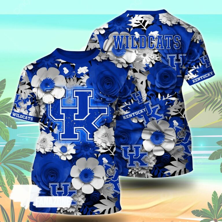 Kentucky Wildcats NCAA Floral Tshirt For Fans, Summer Football Shirts