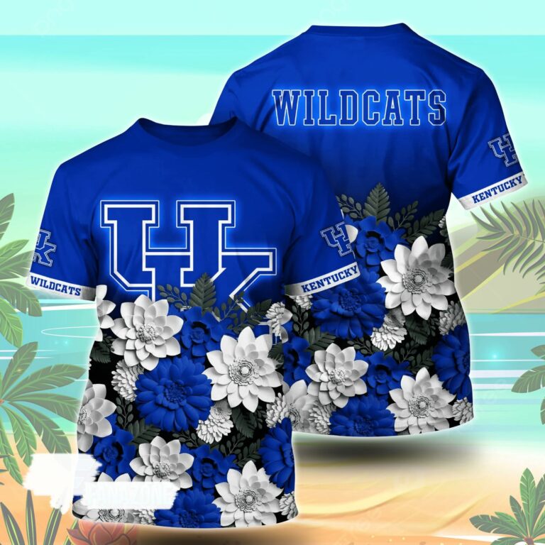 Kentucky Wildcats NCAA Flower Tshirt For Fans, Summer Football Shirts