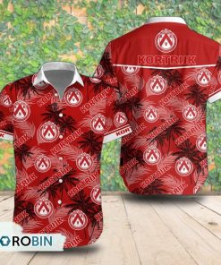 K.V. Kortrijk Palm Tree Short Sleeve Shirt, Summer Hawaiian Shirt