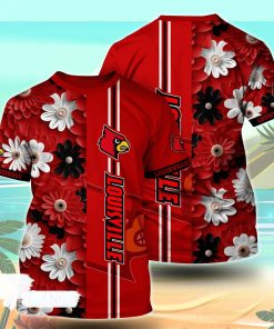 Louisville Cardinals NCAA Florals Tshirt For Fans, Summer Football Shirts