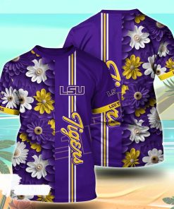 LSU TIGERS NCAA Florals Tshirt For Fans, Summer Football Shirts