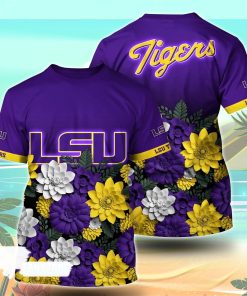 LSU TIGERS NCAA Flower Tshirt For Fans, Summer Football Shirts