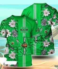 Marshall Thundering Herd NCAA Florals Tshirt For Fans, Summer Football Shirts Marshall Thundering Herd NCAA Florals Tshirt For Fans, Summer Football Shirts