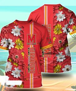 Maryland Terrapins NCAA Florals Tshirt For Fans, Summer Football Shirts