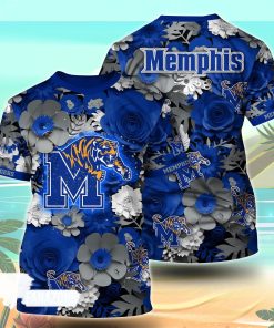 Memphis Tigers NCAA Floral Tshirt For Fans, Summer Football Shirts Memphis Tigers NCAA Floral Tshirt For Fans, Summer Football Shirts