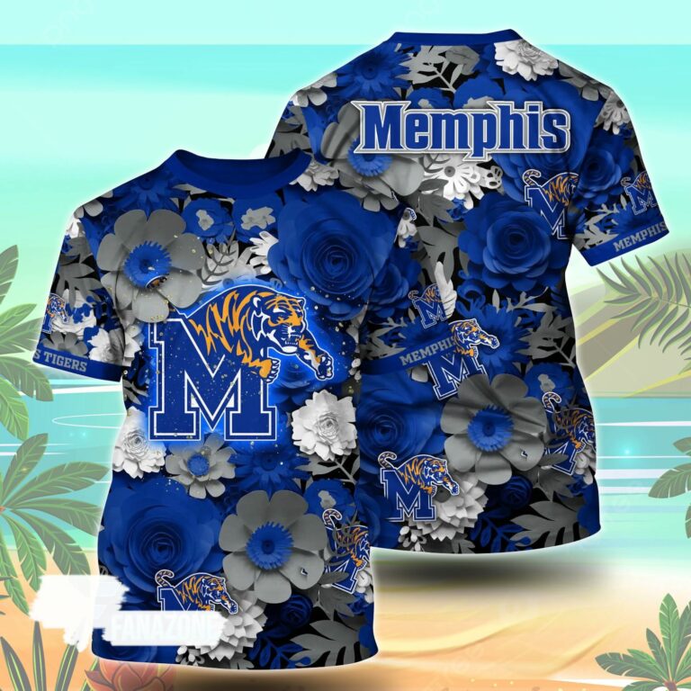 Memphis Tigers NCAA Floral Tshirt For Fans, Summer Football Shirts