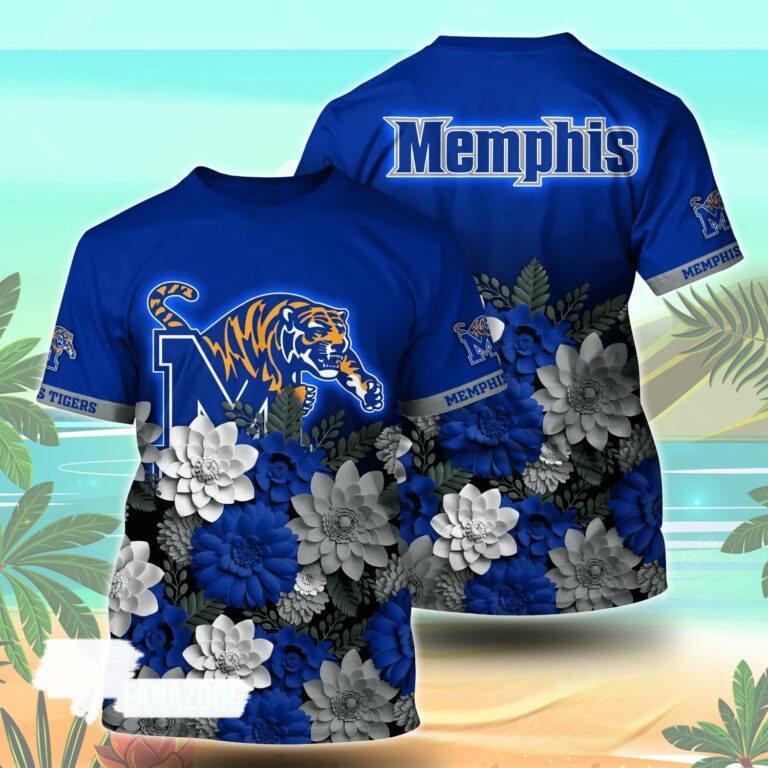 Memphis Tigers NCAA Flower Tshirt For Fans, Summer Football Shirts