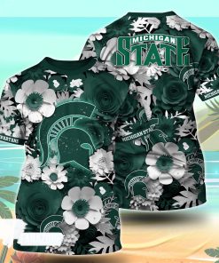 Michigan State Spartans NCAA Floral Tshirt For Fans, Summer Football Shirts