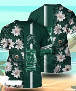 Michigan State Spartans NCAA Florals Tshirt For Fans, Summer Football Shirts