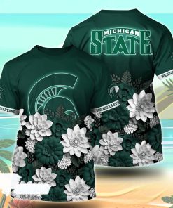 Michigan State Spartans NCAA Flower Tshirt For Fans, Summer Football Shirts