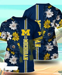 Michigan Wolverines NCAA Florals Tshirt For Fans, Summer Football Shirts