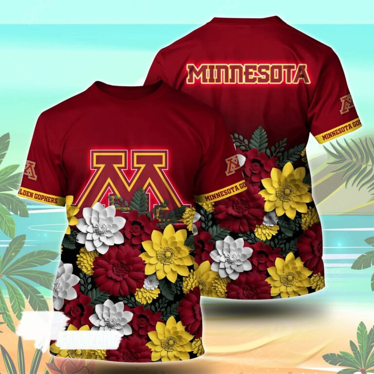 Minnesota Golden Gophers NCAA Floral Tshirt For Fans, Summer Football Shirts