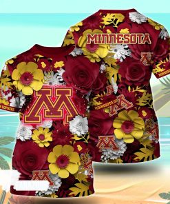 Minnesota Golden Gophers NCAA Florals Tshirt For Fans, Summer Football Shirts
