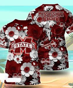 Mississippi State Bulldogs NCAA Florals Tshirt For Fans, Summer Football Shirts