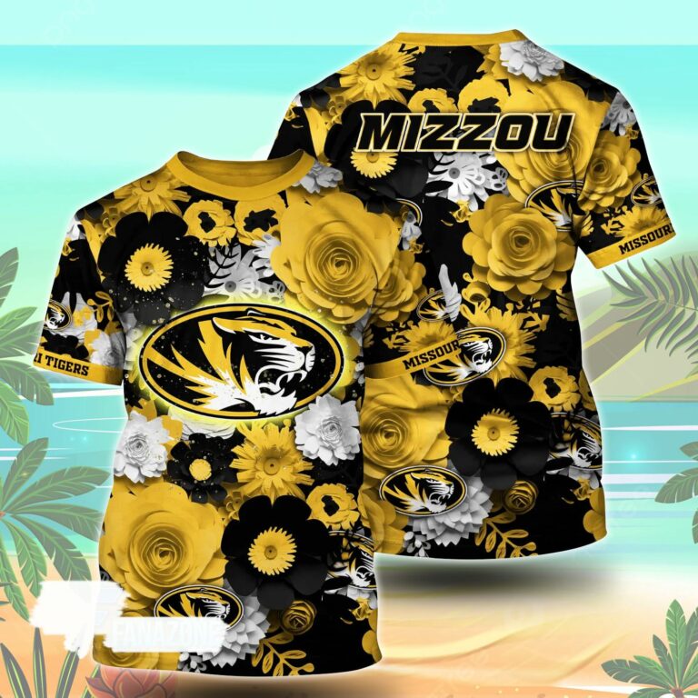 Missouri Tigers NCAA Floral Tshirt For Fans, Summer Football Shirts