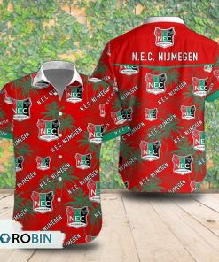 N.E.C. Nijmegen Palm Tree Short Sleeve Shirt, Summer Hawaiian Shirt