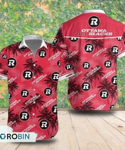 Ottawa Redblacks Palm Tree Short Sleeve Shirt, Summer Hawaiian Shirt