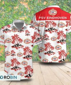 PSV Eindhoven Palm Island Short Sleeve Shirt, Summer Hawaiian Shirt