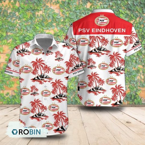 PSV Eindhoven Palm Island Short Sleeve Shirt, Summer Hawaiian Shirt