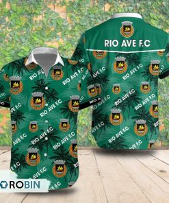 Rio Ave F.C Palm Tree Short Sleeve Shirt, Summer Hawaiian Shirt Rio Ave F.C Palm Tree Short Sleeve Shirt, Summer Hawaiian Shirt