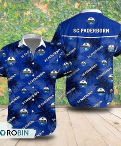 SC Paderborn Palm Tree Short Sleeve Shirt, Summer Hawaiian Shirt