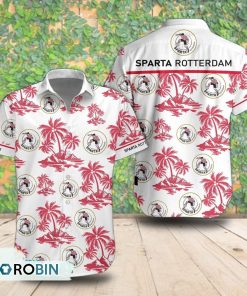Sparta Rotterdam Palm Island Short Sleeve Shirt, Summer Hawaiian Shirt