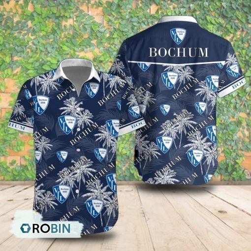 VfL Bochum Palm Tree Short Sleeve Shirt, Summer Hawaiian Shirt
