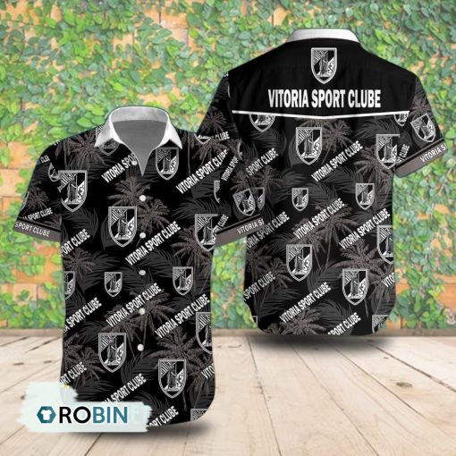 Vitoria Sport Clube Palm Tree Short Sleeve Shirt, Summer Hawaiian Shirt