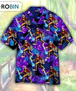 Bigfoot Play Dart Tropical Neon Aloha Hawaiian Shirt