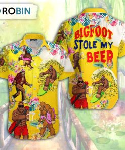 Bigfoot Stole My Beer Lover Tropical Funny Aloha Hawaiian Shirt