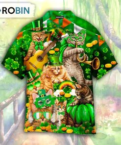 Cats Saint Patricks Day Aloha Hawaiian Shirt