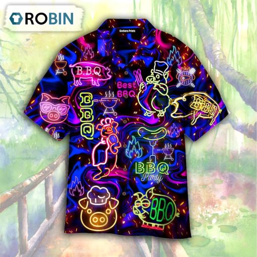 Chilling And Grilling Pig BBQ National Day Hawaiian Shirt