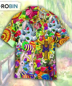 Easter Rabbit Happy Stained Glass Hawaiian Shirt