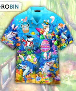Easter Shark Let’s Enjoy Easter With Sharks Hawaiian Shirt