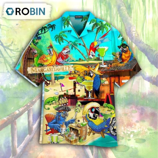 Funny Parrot In Summer Beach Party Hawaiian Shirt