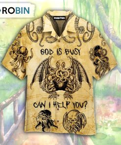 God Is Busy Can I Help You Octopus Hawaiian Shirt
