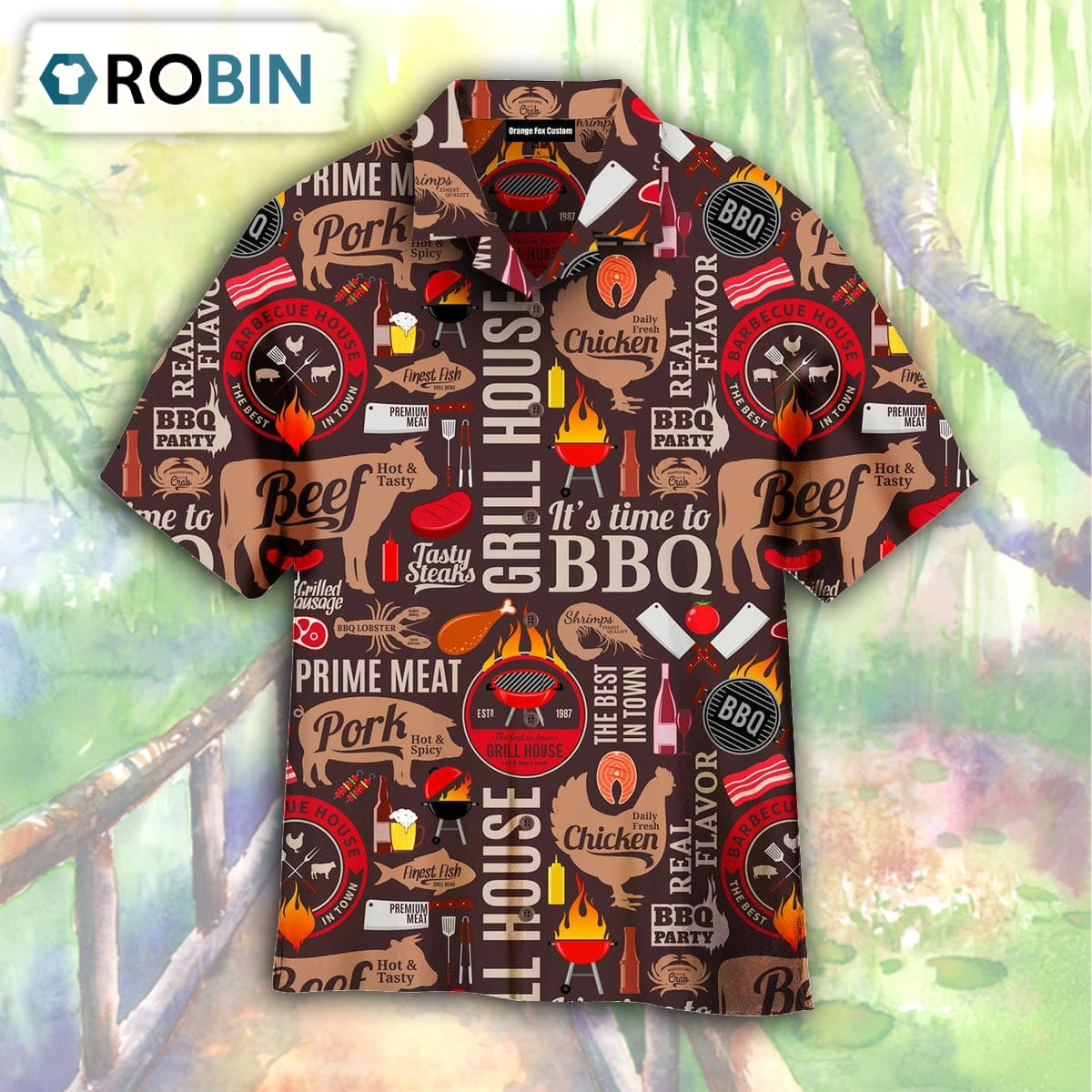 Grill And Barbecue National BBQ Day Red Pattern Aloha Hawaiian Shirt