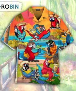 Happy Drinking Parrot Hawaiian Shirt