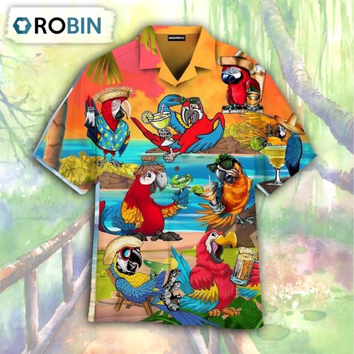 Happy Drinking Parrot Hawaiian Shirt