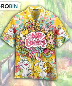 Happy Easter Rabbit Eggs Hawaiian Shirt
